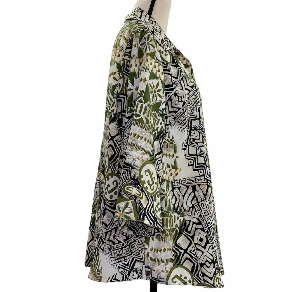 Alia Multicolored Boho Aztec Print Long Sleeve Bu… - image 4